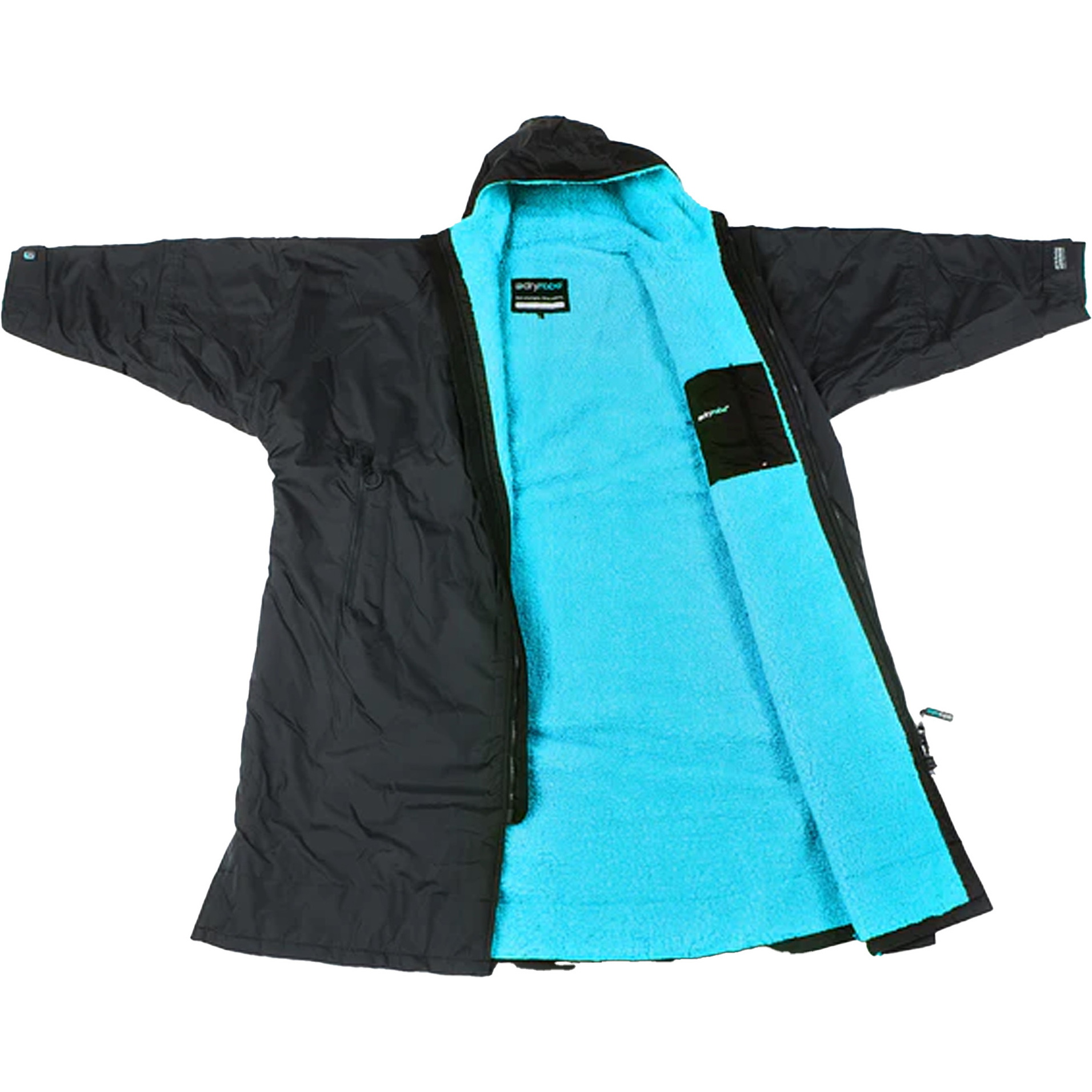 2026 Dryrobe Advance Long Sleeve Changing Robe DALSV3 - Black / Blue